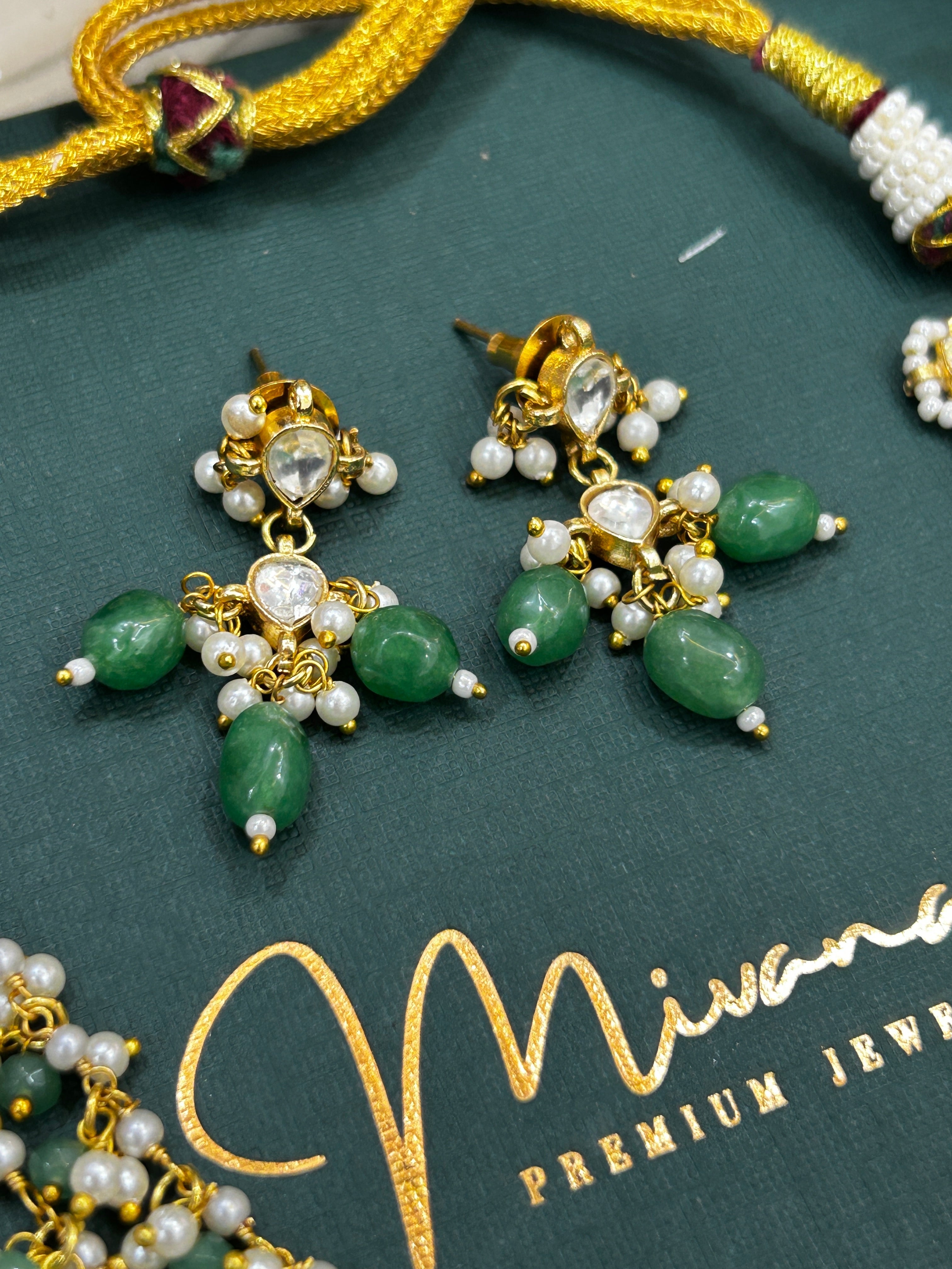 Exquisite Green and Pearl Layered-Mivanaa